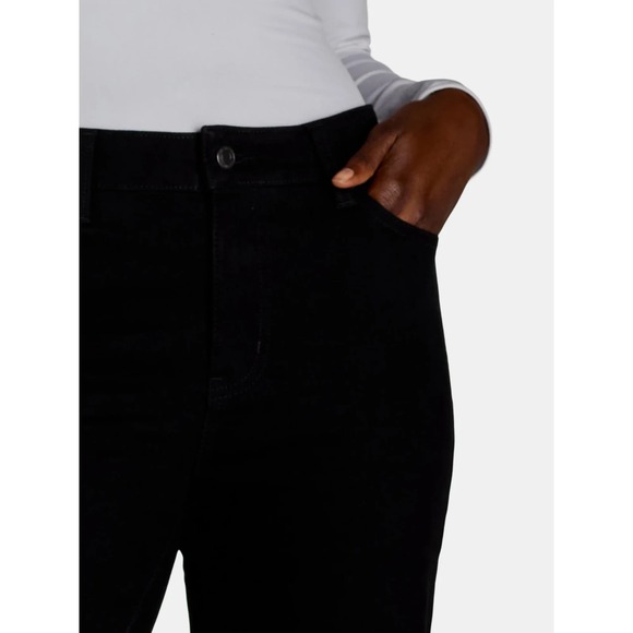 Time and Tru Womens Jeans‎ Size 18 Black High Rise Raw Hem Cigarette 32 Inseam - Picture 6 of 7